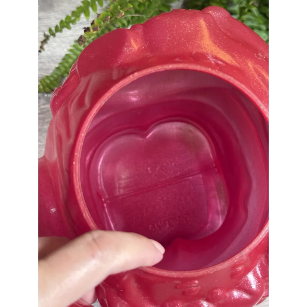 Vintage PackerWare Santa Claus Red Sparkle Plastic Blow Mold Cookie Jar Storage